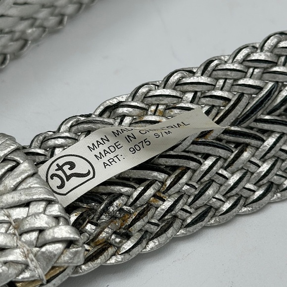 Silver metallic adjustable belt, size S/M - Picture 3 of 5